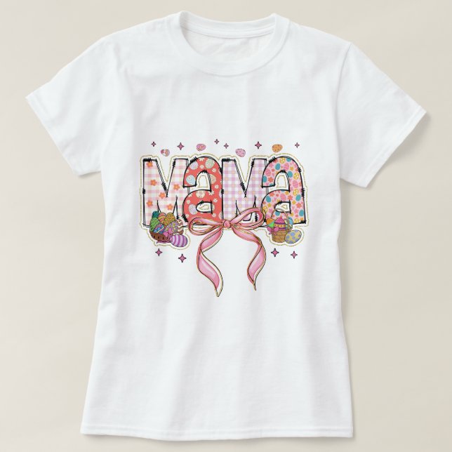 Glitter Easter Mama Coquette T-Shirt (Design Front)