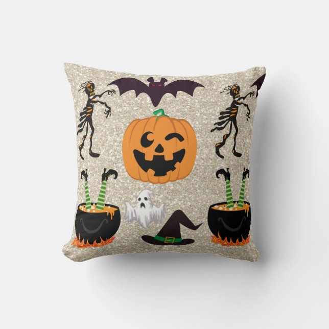 Glitter Effect Halloween Pillow (Front)