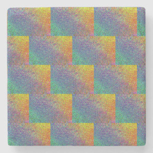 Glitter Effect Rainbow Stone Coaster