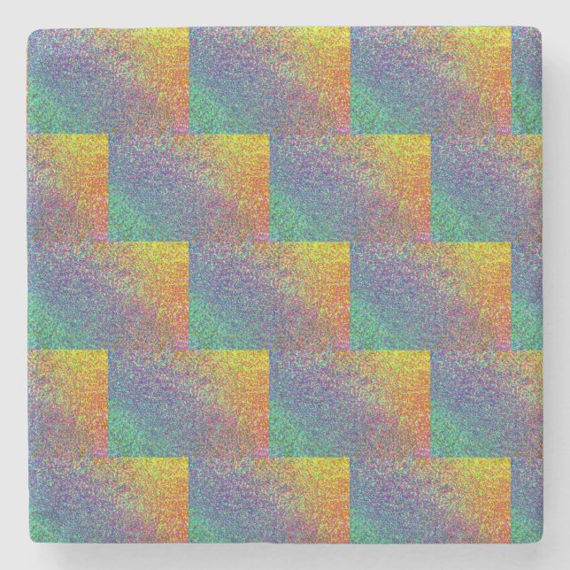 Glitter Effect Rainbow Stone Coaster (Front)