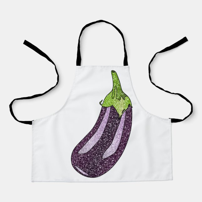 Glitter Eggplant Apron (Front)