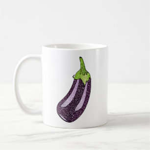Glitter Eggplant Coffee Mug