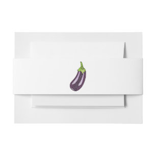 Glitter Eggplant Invitation Belly Band
