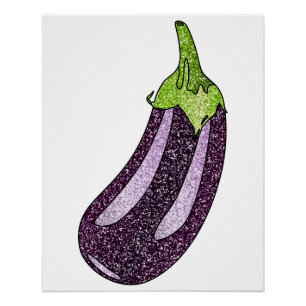 Glitter Eggplant Poster