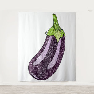 Glitter Eggplant Tapestry