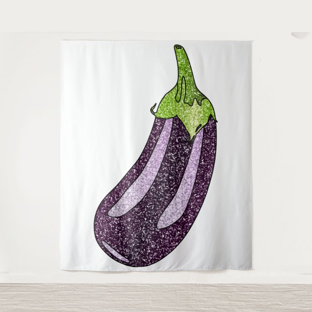 Glitter Eggplant Tapestry (Front)