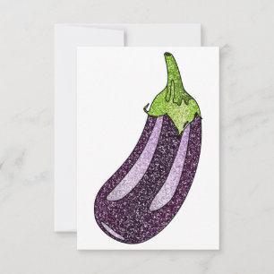 Glitter Eggplant Thank You Card
