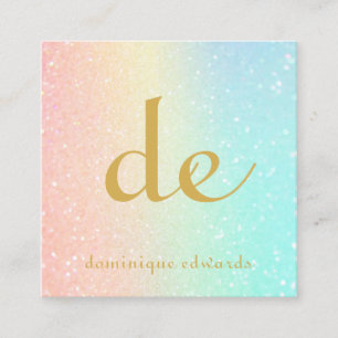 Glitter Elegant Modern Gold Cosmetics Square Business Card