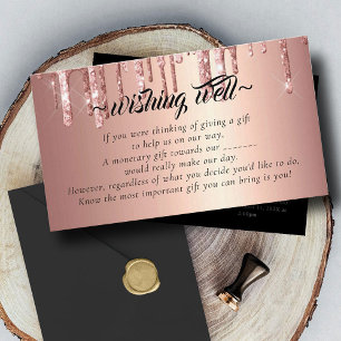 Glitter Elegant Wishing Well for Wedding Enclosure Card