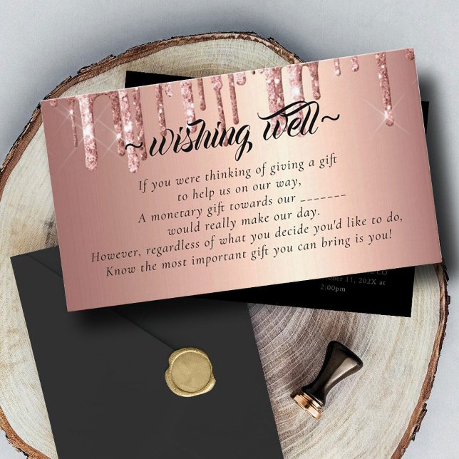 Glitter Elegant Wishing Well for Wedding Enclosure Card (Creator Uploaded)