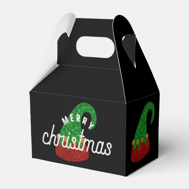 Glitter Elf Hat Favour Box (Front Side)