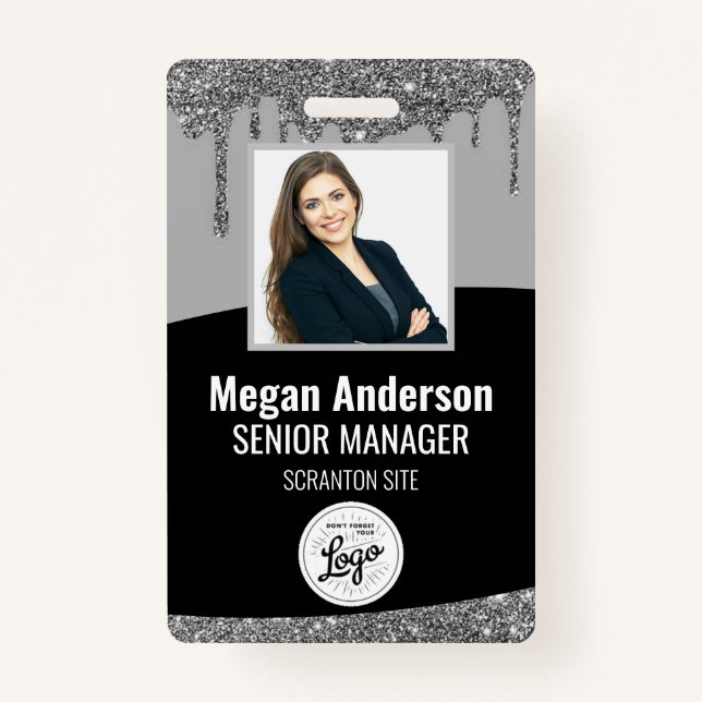Glitter Employee Photo ID Badge (Front)