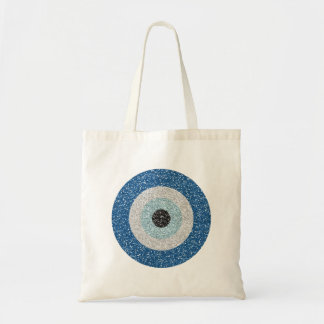 glitter evil eye blue eye - large L Tote Bag