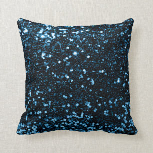 Glitter Fashion Sequin White Blue Navy Glam Minima Cushion
