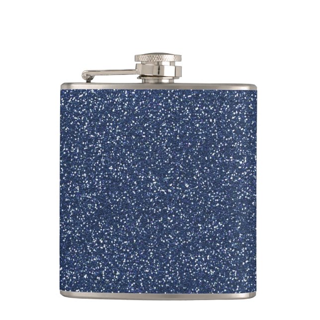 Glitter Faux Foil Confetti Hip Flask (Front)