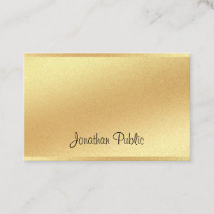 Glitter Faux Gold Excellent Look Hand Script Chic Business Card