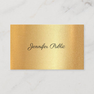 Glitter Faux Gold Handwritten Calligraphy Script Business Card