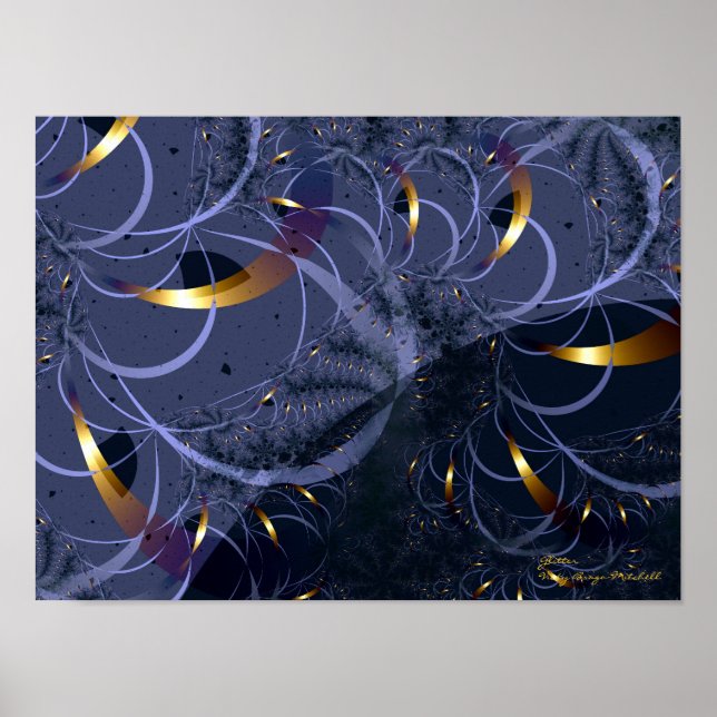 Glitter Fine Fractal Art Poster (Front)