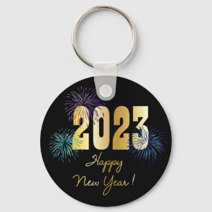 Glitter Fireworks 2023 Happy New Year Key Ring