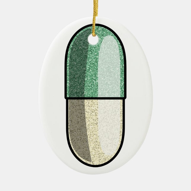 Glitter Fluoxetine Ceramic Ornament (Front)