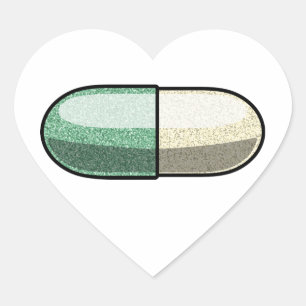 Glitter Fluoxetine Heart Sticker