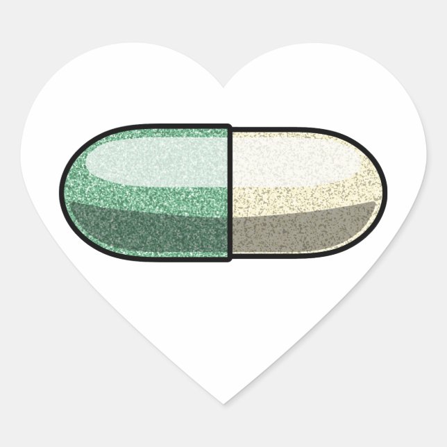 Glitter Fluoxetine Heart Sticker (Front)