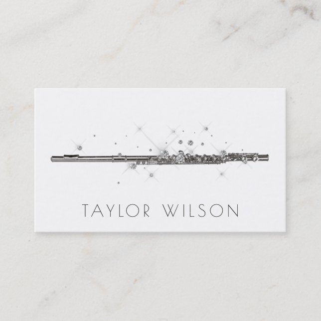 glitter flute teacher business card (Front)
