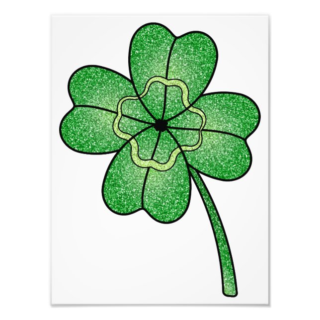 Glitter Four Leaf Clover Photo Print (Front)