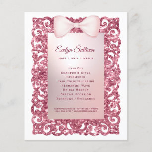 Glitter frame pink bow flyer
