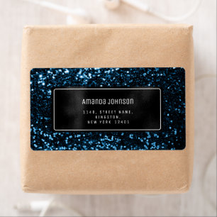 Glitter Framed Blue Navy RSVP Address Boutique