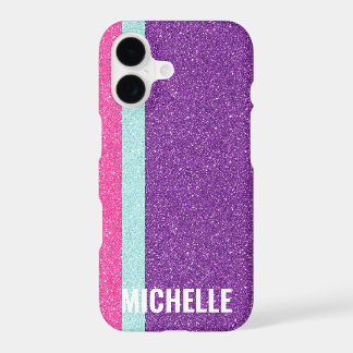 Glitter Fuchsia Aqua Purple | Girly Lady Boss