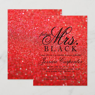 Glitter Future Mrs. Red Invitation