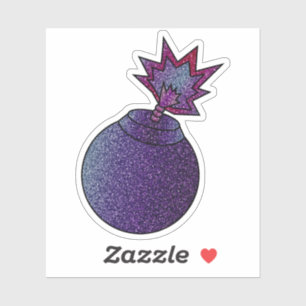 Glitter Galaxy Bomb Custom-Cut Vinyl Stickers