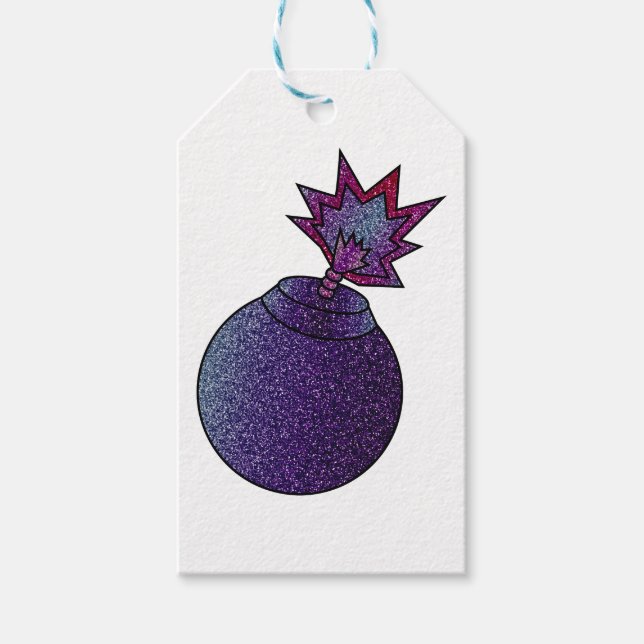 Glitter Galaxy Bomb Gift Tags (Front)