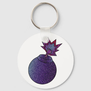 Glitter Galaxy Bomb Key Ring