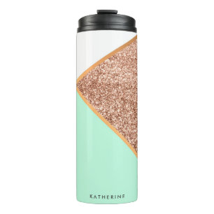 Glitter Geometric Abstract Mosaic Thermal Tumbler