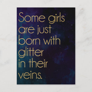 Glitter Girl Quote Postcard