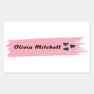 Glitter girly Waterproof Long Name Rectangular Sticker