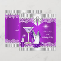 Glitter Glamour Purple Hi Heels Lipstick Martini