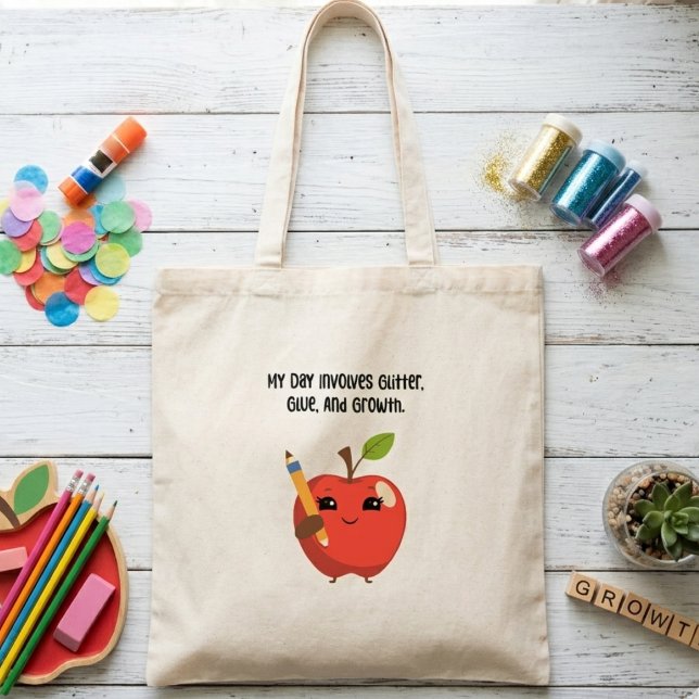 Glitter Glue Growth Classroom Fun Assistant Tote Bag (Creator Uploaded)