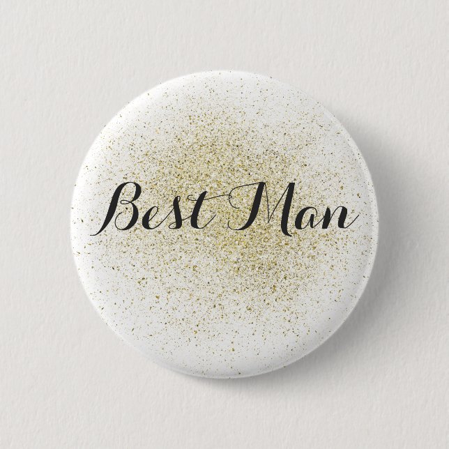Glitter Gold Best Man Button (Front)