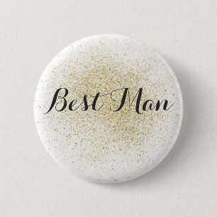 Glitter Gold Best Man Button