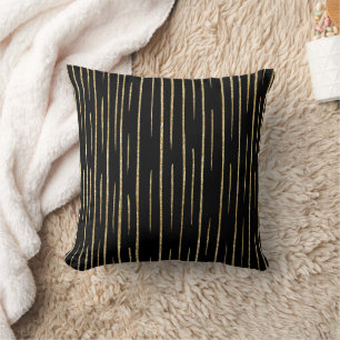 Glitter Gold &black striped Cushion