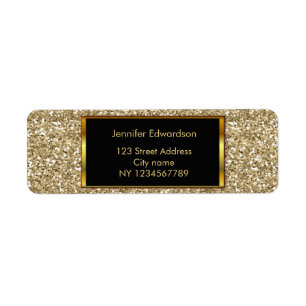 Glitter gold bling classy return address label
