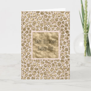 Glitter Gold Blush Pink Leopard Print            Card