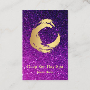 *~* Glitter Gold Brush Reiki Meditation Zen Business Card