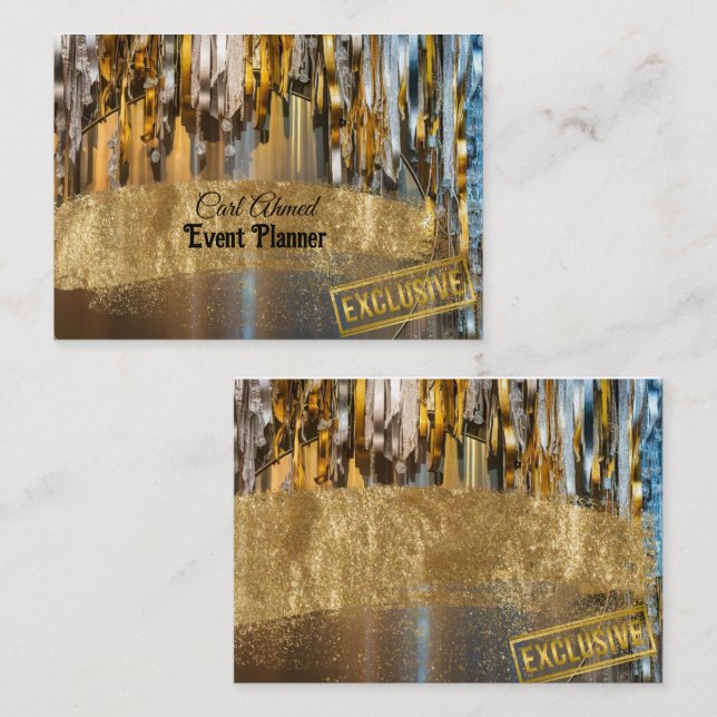 glitter gold business card (Front/Back)