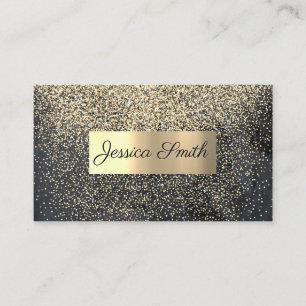 Glitter Gold Confetti Gold Brushed Metallic Business Card