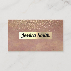 Glitter Gold Confetti Gold Brushed Metallic Business Card