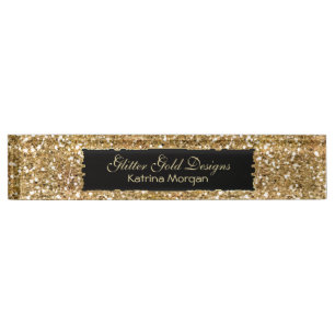 Glitter Gold Elegance Nameplate